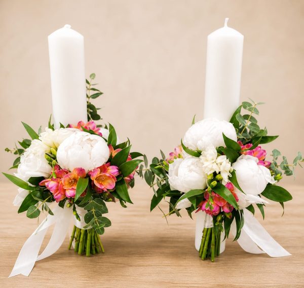 SET LUMÂNĂRI DE NUNTĂ CU BUJORI PEONY GARDEN
