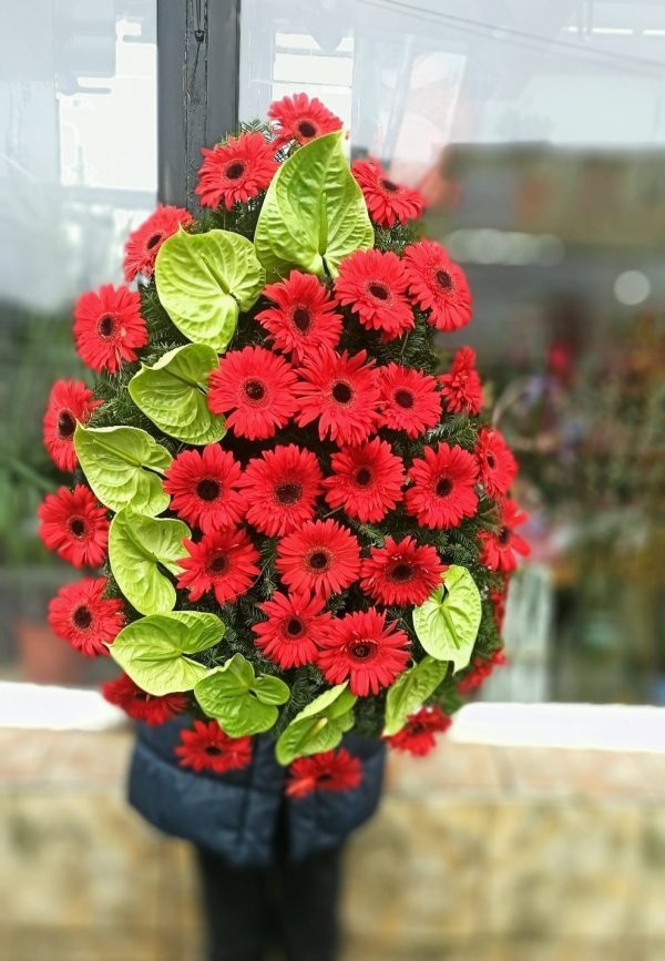 COROANA GERBERA SI ANTHURIUM