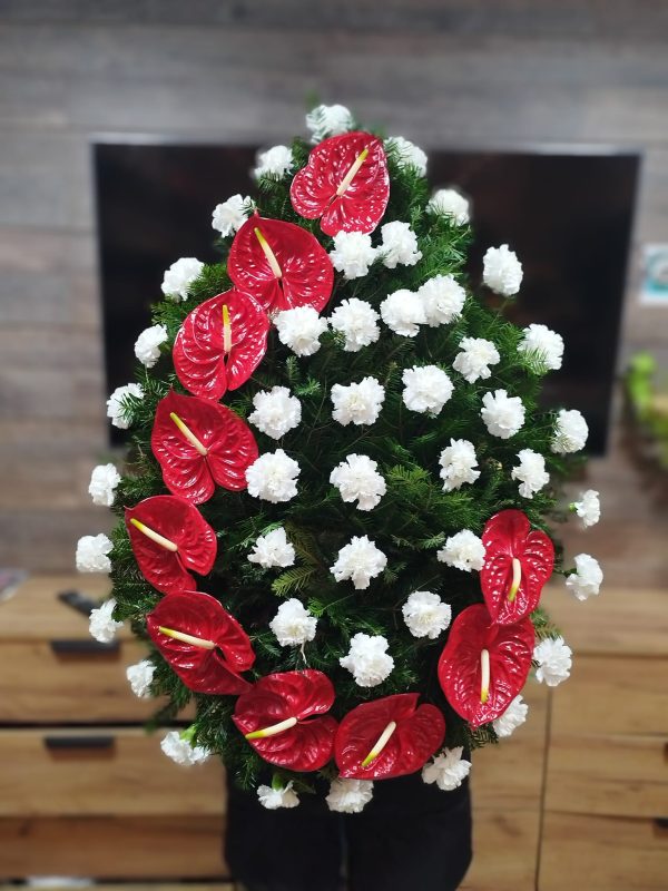 COROANĂ CLASICĂ CU ANTHURIUM
