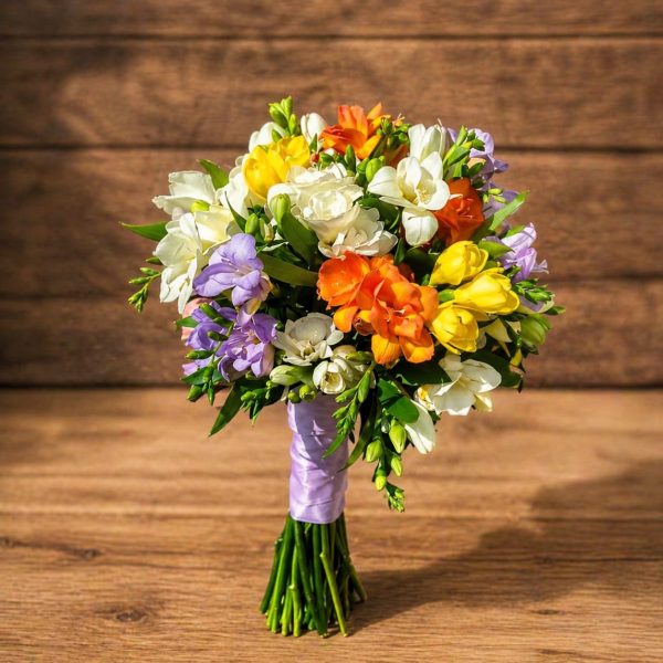 BUCHET DE NUNTĂ FRESH MULTICOLOR DIN FREZII PARFUMATE